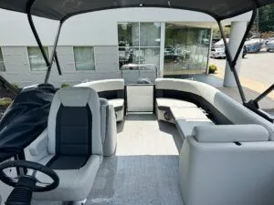 Slide: The Image of Interior view of 2024 Harris CX 230 pontoon boat. - 6