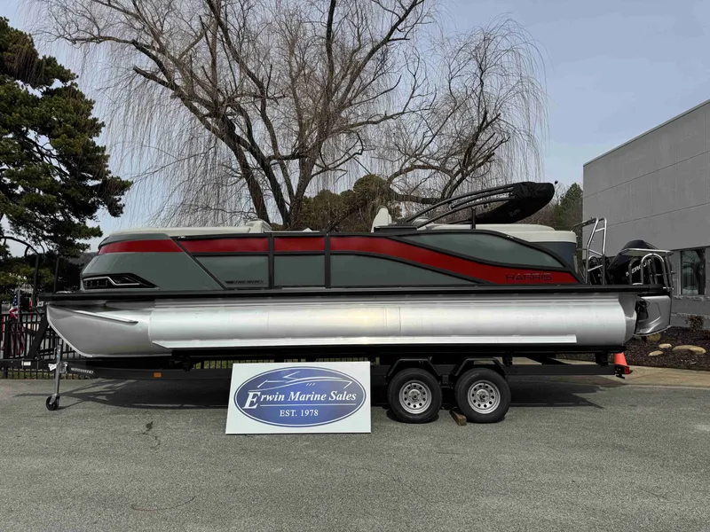 The Image of 2025 Harris Grand Mariner 230 pontoon boat on trailer at Erwin Marine Sales. - 1