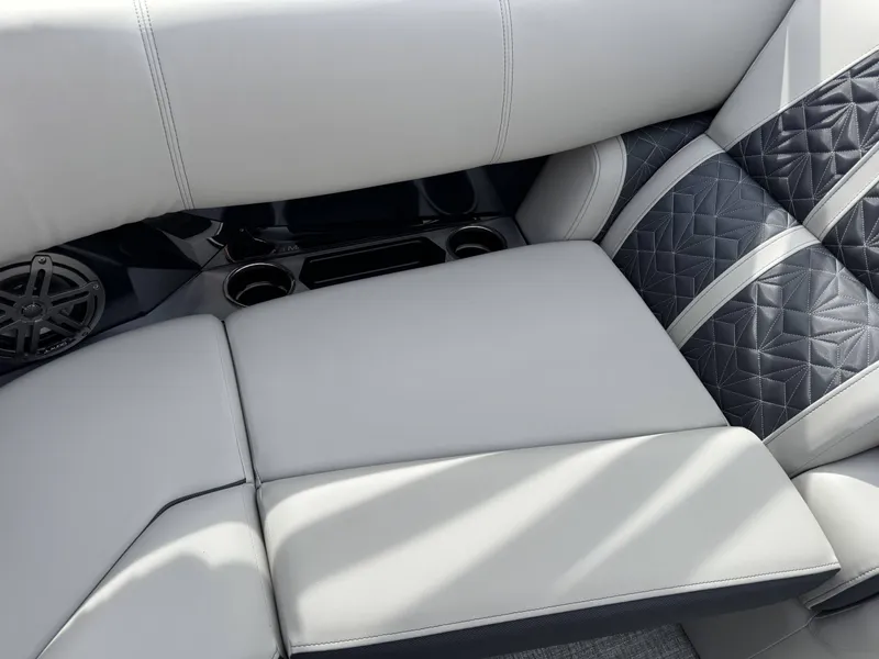 Slide: The Image of Luxurious seating in the 2025 Harris Grand Mariner 230. - 12