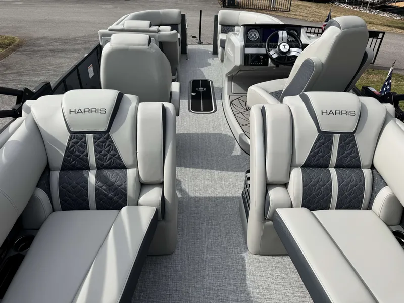 Slide: The Image of Interior of the 2025 Harris Grand Mariner 230 pontoon boat. - 16