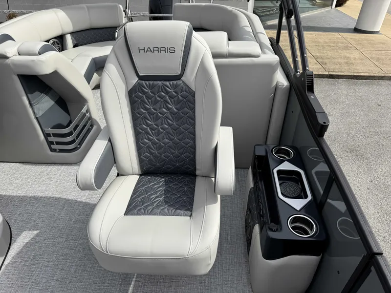 Slide: The Image of Luxurious seating in Harris Grand Mariner 230 pontoon boat, 2025 model. - 24
