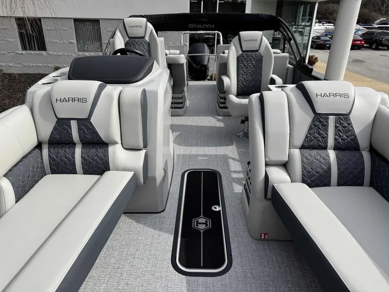 Slide: The Image of Interior of the 2025 Harris Grand Mariner 230 pontoon boat. - 33