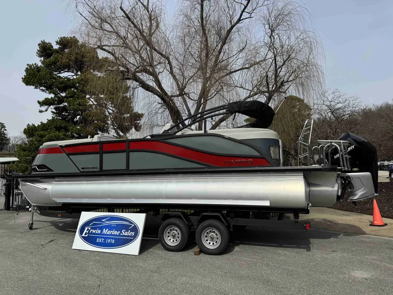 Slide: The Image of 2025 Harris Grand Mariner 230 pontoon boat on trailer at Erwin Marine Sales. - 40