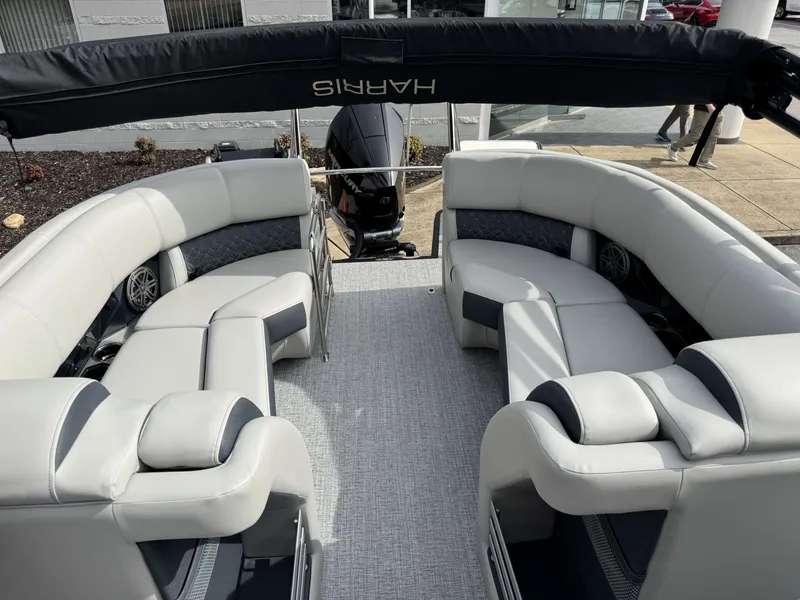 Slide: The Image of Interior of the 2025 Harris Grand Mariner 230 pontoon boat. - 8