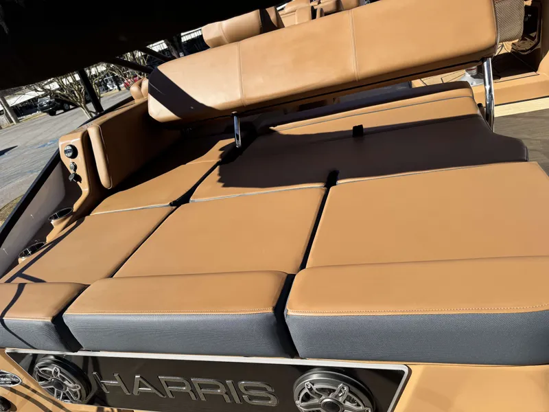 Slide: The Image of Luxurious seating in the 2025 Harris Grand Mariner 250. - 12