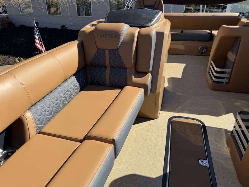 Slide: The Image of Luxurious seating in the 2025 Harris Grand Mariner 250 pontoon boat. - 30