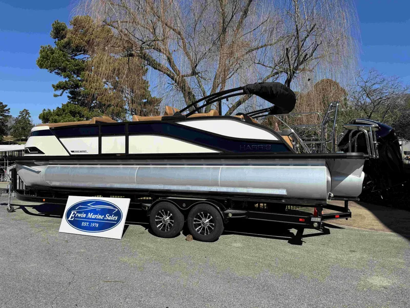 Slide: The Image of 2025 Harris Grand Mariner 250 pontoon boat at Erwin Marine Sales. - 5