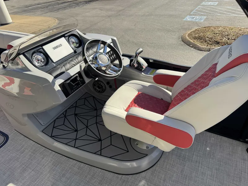 Slide: The Image of Interior of 2024 Harris Grand Mariner 250 with modern helm station. - 11