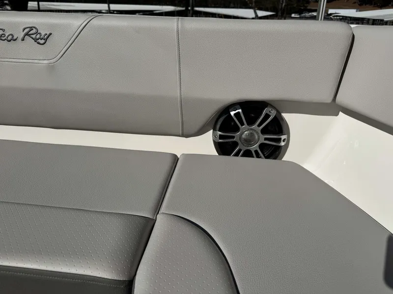Slide: The Image of 2025 Sea Ray SDX270 SURF boat seating with speaker. - 8