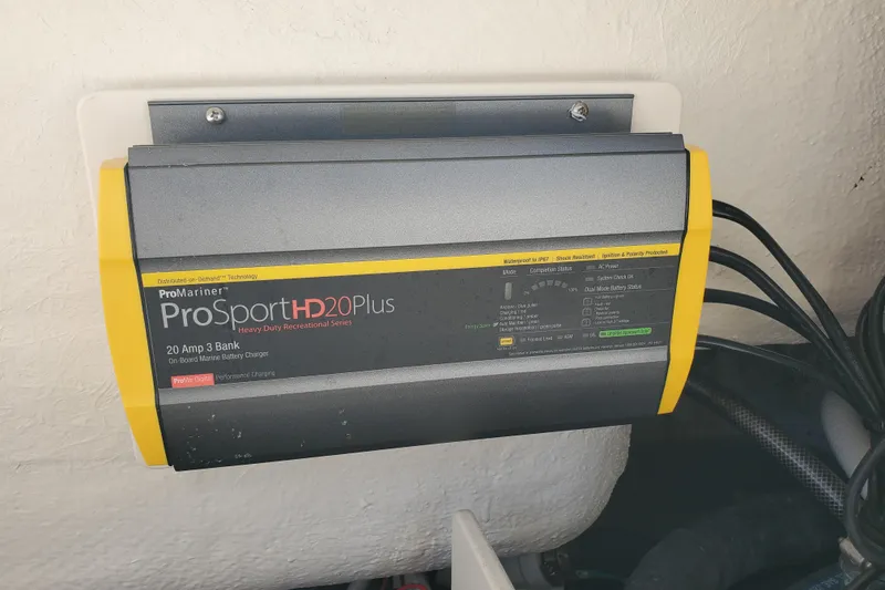 Slide: The Image of ProMariner ProSport HD20 Plus marine battery charger on 2017 Robalo R302 Center Console. - 25