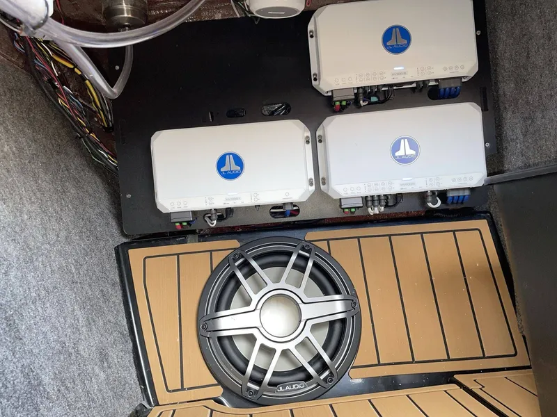 Slide: The Image of JL Audio system in Nautique G23 boat, model 2026. - 22