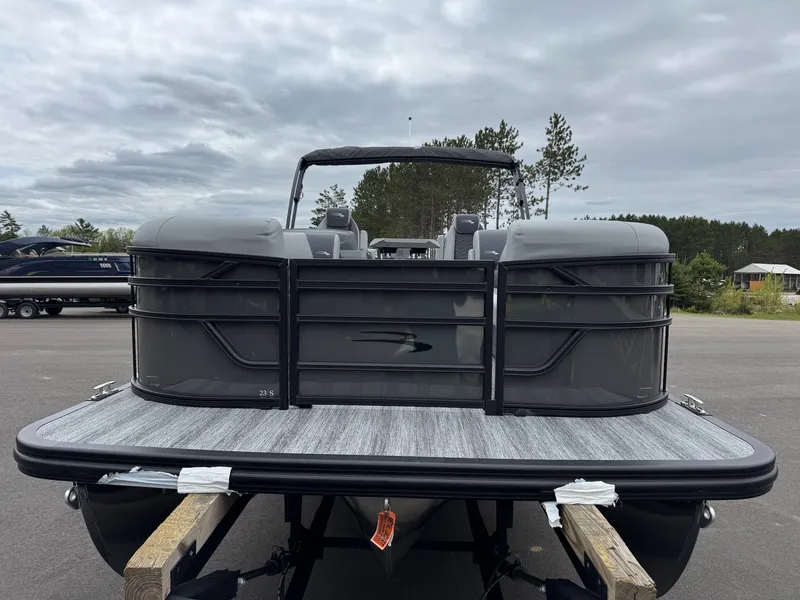 Slide: The Image of 2026 Bennington 23SSR SPS LTD TRI pontoon boat on trailer. - 20