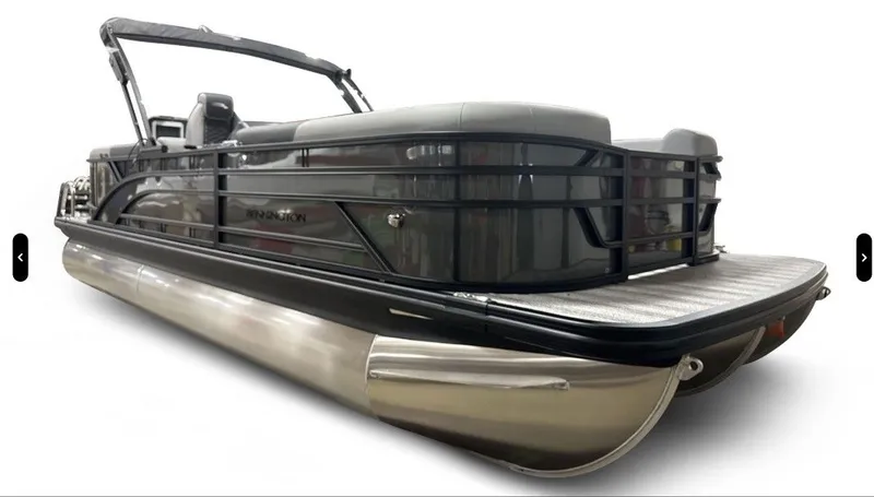 Slide: The Image of 2026 Bennington 23SSR SPS LTD TRI pontoon boat, side view. - 3