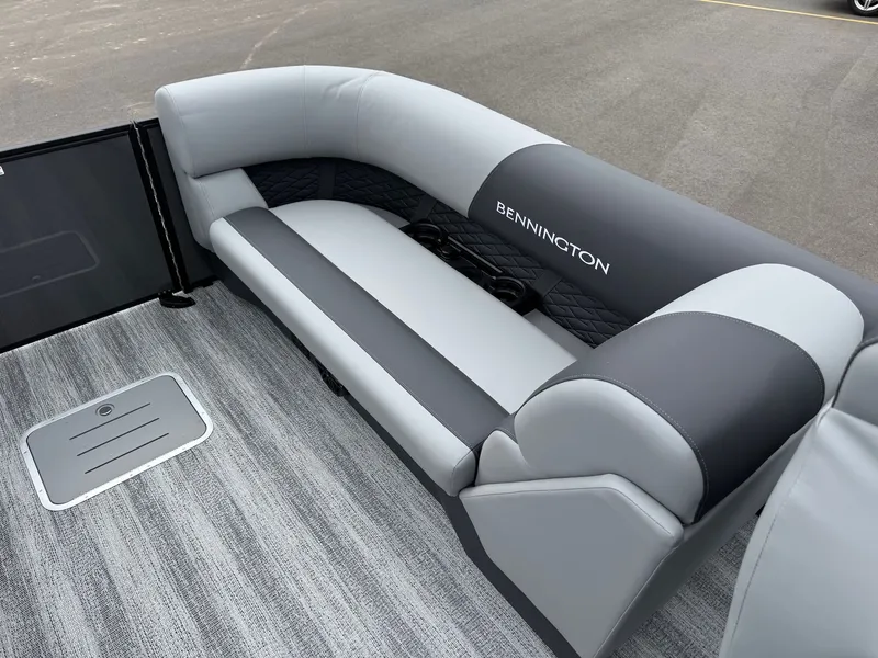 Slide: The Image of Interior of 2026 Bennington 23SSR SPS LTD TRI with gray upholstery. - 33