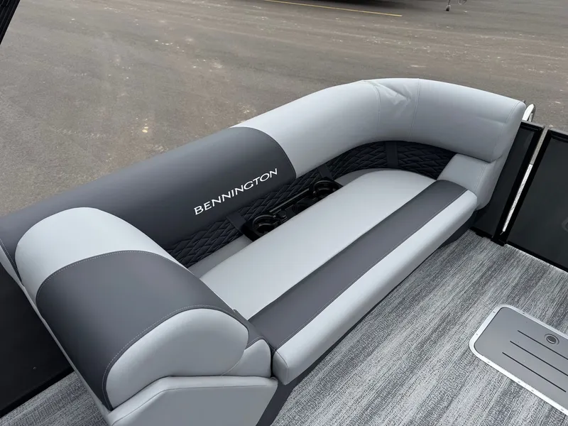 Slide: The Image of Bennington 23SSR SPS LTD TRI 2026 boat seat in gray design. - 34