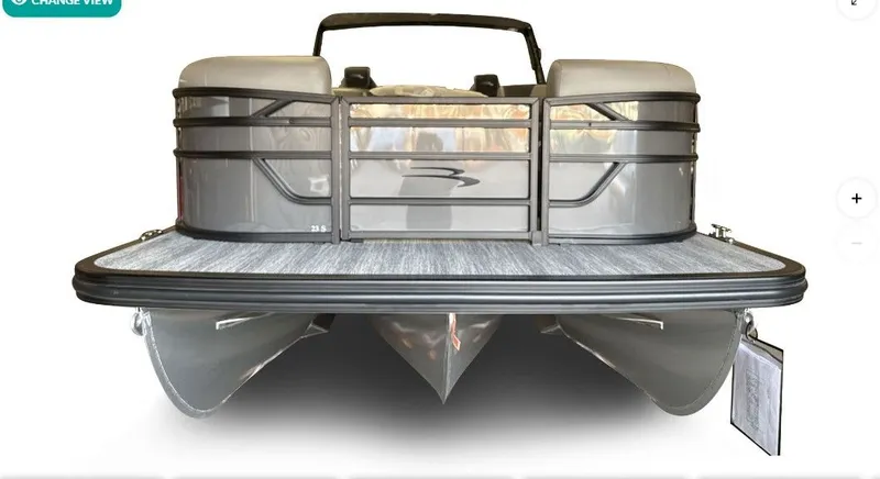 Slide: The Image of 2026 Bennington 23SSR SPS LTD TRI pontoon boat, front view. - 7