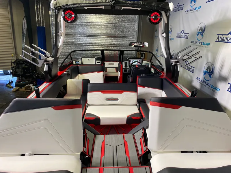 Slide: The Image of Interior of a 2021 Supra SL 400 boat, modern and stylish. - 11