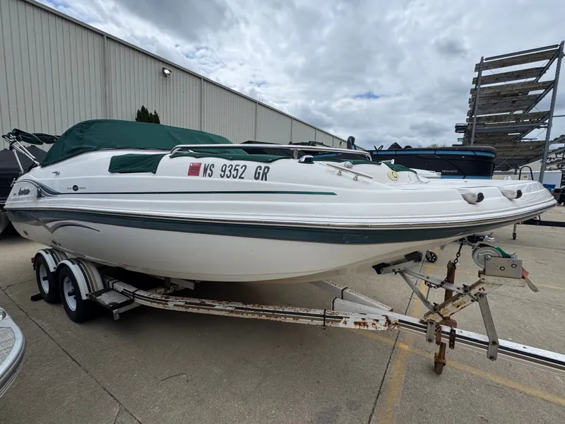 Slide: The Image of 2004 Hurricane SD187 boat on trailer, side view. - 3