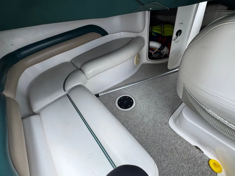 Slide: The Image of Interior of a 2004 Hurricane SD187 boat with seating area. - 4