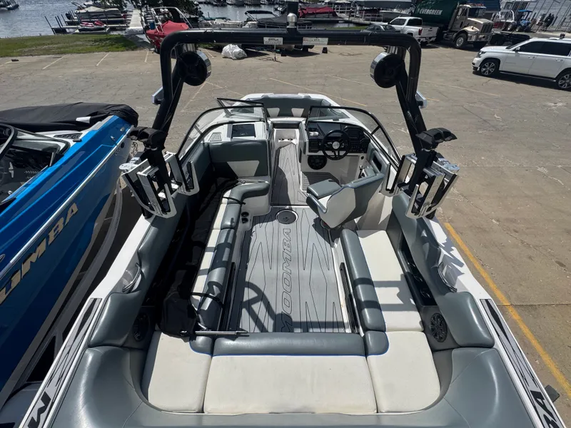 Slide: The Image of Interior view of a 2018 Moomba Max boat at the dock. - 14