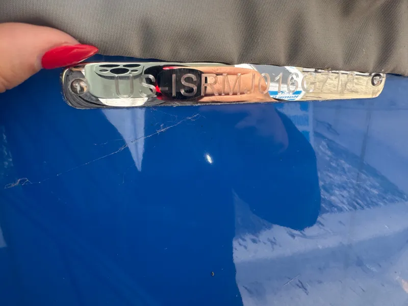 Slide: The Image of 2018 Moomba Max boat identification plate close-up. - 21