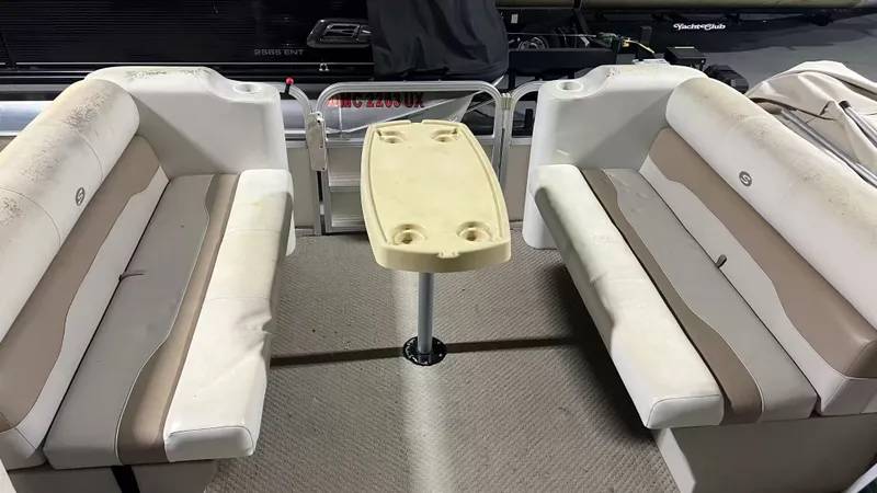 Slide: The Image of Interior of a 2005 Smoker Craft Sun Cruiser pontoon boat. - 4