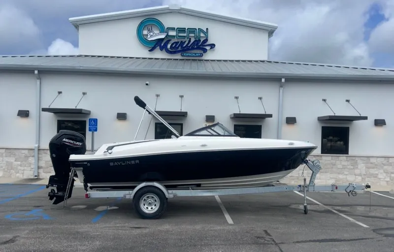 The Image of 2026 Bayliner VR4 Bowrider OB in front of Ocean Marine building. - 1