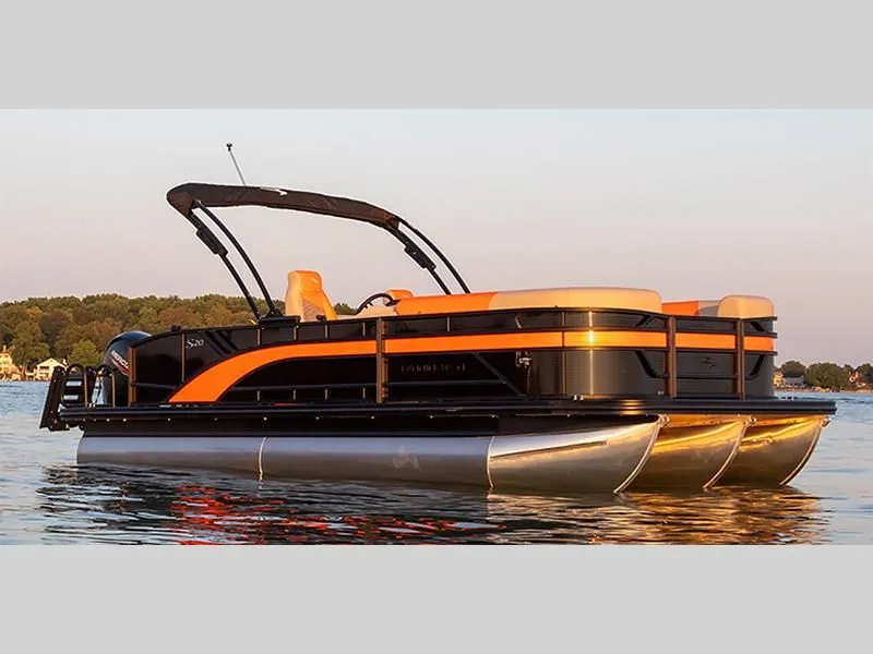 The Image of 2026 S Series 20 SSR pontoon boat on calm water. - 1