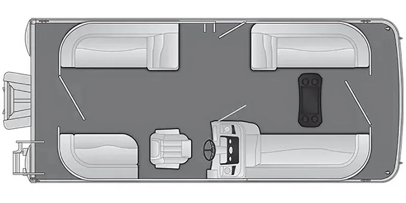 Slide: The Image of Floor plan of S Series 20 SSR pontoon boat, 2026 model. - 2