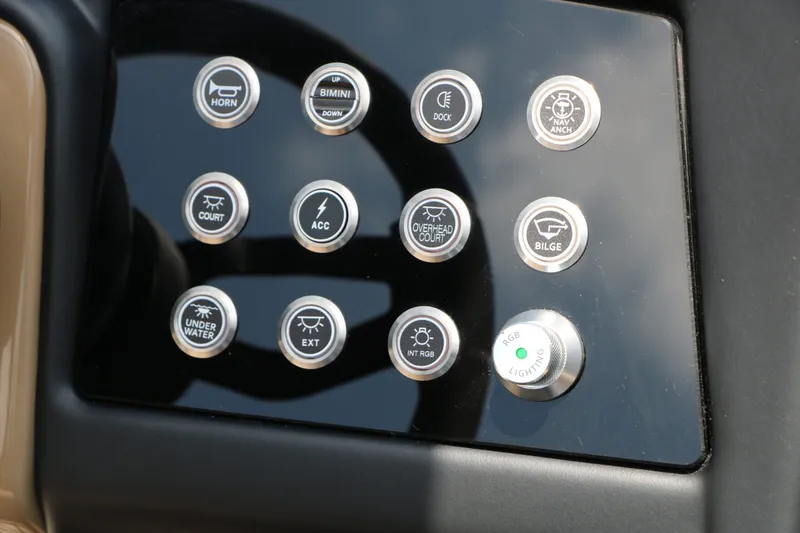 Slide: The Image of Control panel of Evotti 725 CS Arch Tri Toon 2026 with various function buttons. - 36