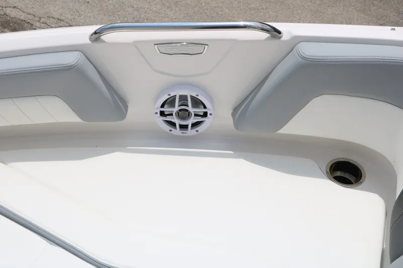 Slide: The Image of Interior of 2026 Chaparral 21 SSi with speaker and upholstery. - 47