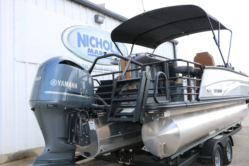 Slide: The Image of 2026 Sylvan L3 DLZ Bar Platinum Edition Tri Toon with Yamaha engine. - 11