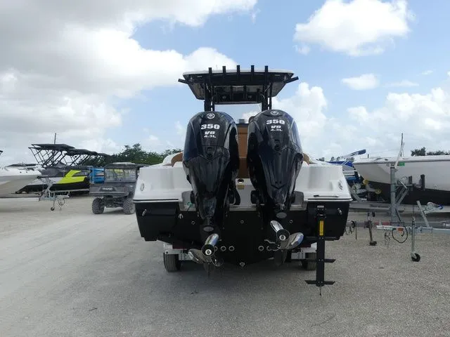 Slide: The Image of 2026 Key West 291 FS with twin 350 HP outboard engines. - 5