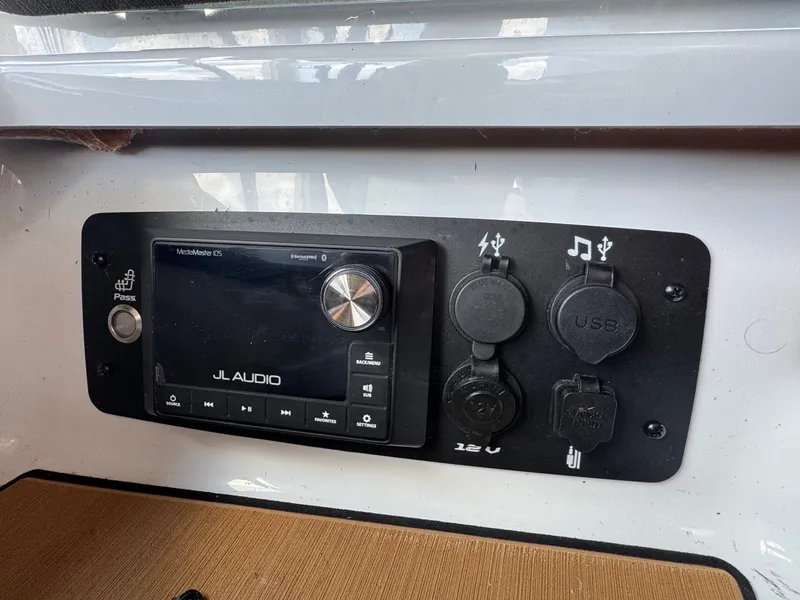 Slide: The Image of JL Audio system in Nautique G23 boat, model 2023. - 22