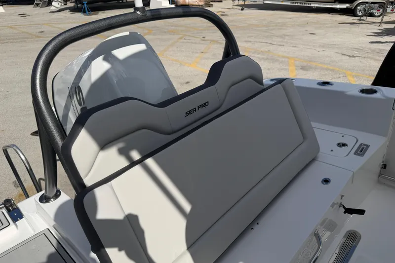 Slide: The Image of 2026 Sea Pro 225FLX Sandbar boat interior with sleek seating and modern design. - 20