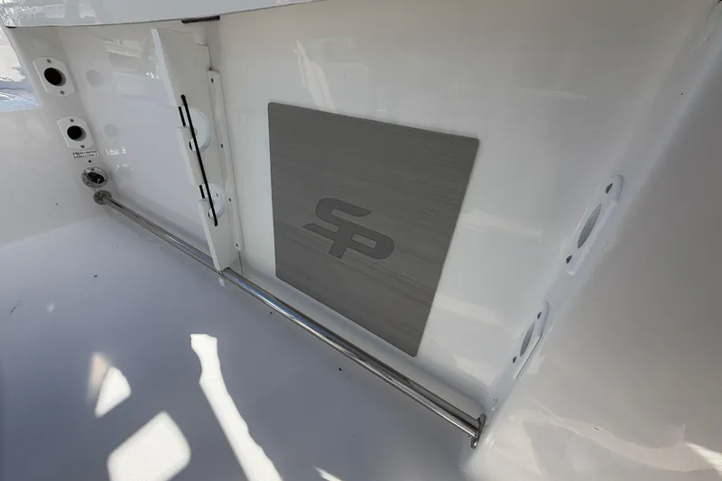 Slide: The Image of Interior view of 2026 Sea Pro 225FLX Sandbar boat, featuring sleek design elements. - 24