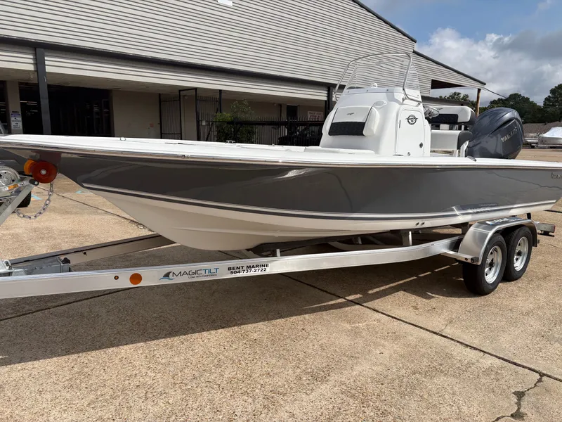 Slide: The Image of 2026 Tidewater 2110 Bay Max boat on trailer. - 2
