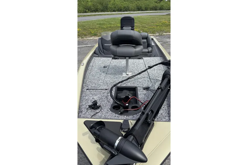 Slide: The Image of 2026 Tracker Pro Team 190 boat interior with seating and fishing equipment. - 3