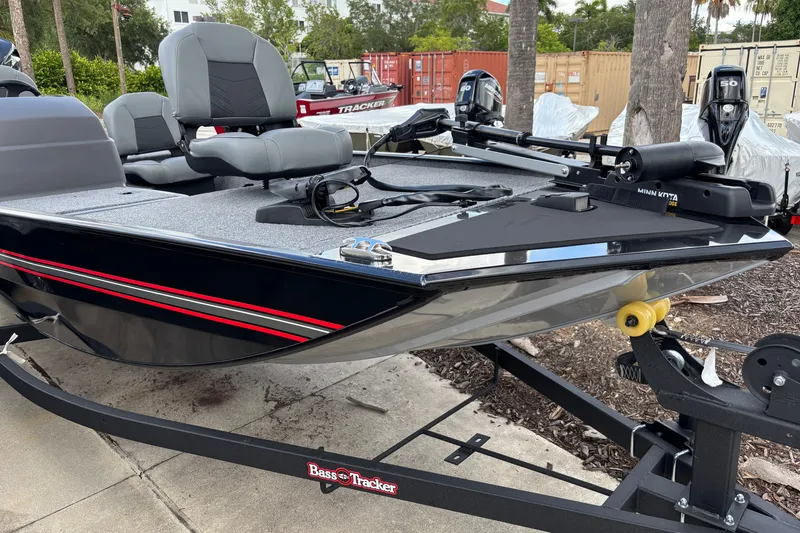 The Image of 2026 Tracker Bass Tracker Classic XL boat on trailer, featuring sleek design and modern equipment. - 0
