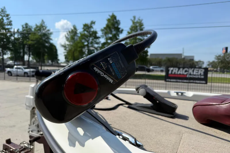 Slide: The Image of Close-up of a MotorGuide trolling motor on a 2001 Triton Tr-186 boat. - 10