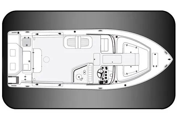 Slide: The Image of Floor plan of the 2012 Sea Hunt Escape 250 boat model. - 16