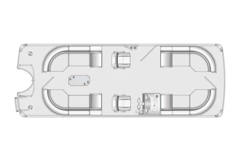 Slide: The Image of Manufacturer Provided Image: Top view layout of 2026 South Bay 523RS pontoon boat, showcasing seating and helm positions. - 8