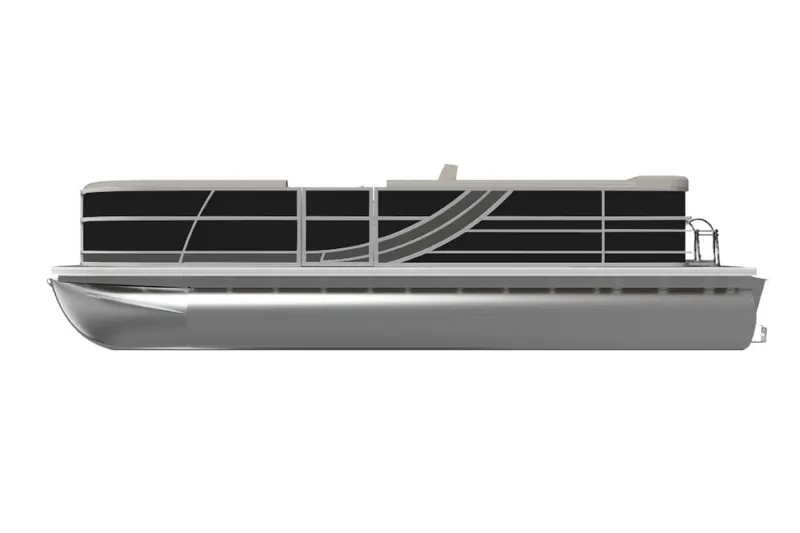 Slide: The Image of Manufacturer Provided Image: 2026 South Bay 222CR LE pontoon boat, side view, sleek black and silver design. - 8