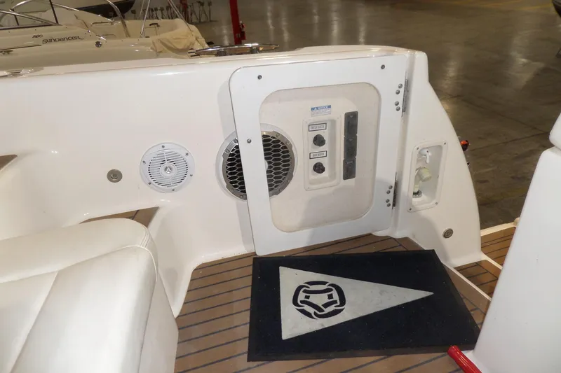 Slide: The Image of 2006 Tiara Yachts 3600 Sovran interior with control panel and speaker on deck. - 11
