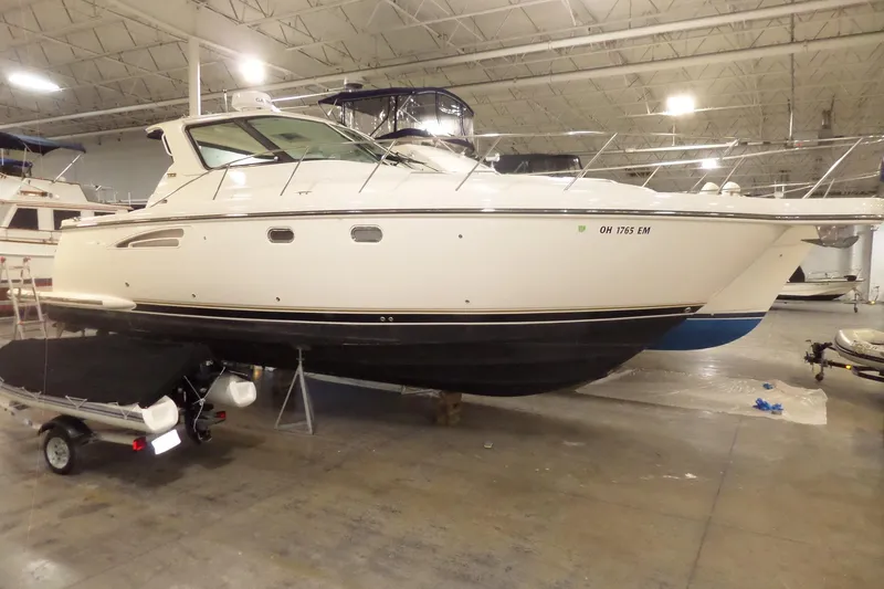 Slide: The Image of 2006 Tiara Yachts 3600 Sovran in indoor storage, side view. - 3