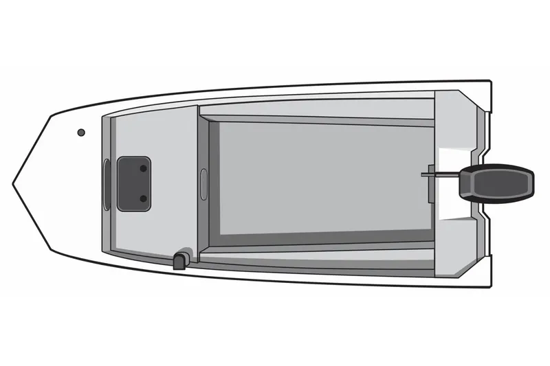 Slide: The Image of Manufacturer Provided Image: Top view diagram of 2026 Smoker Craft Sportsman 1660 boat layout. - 9