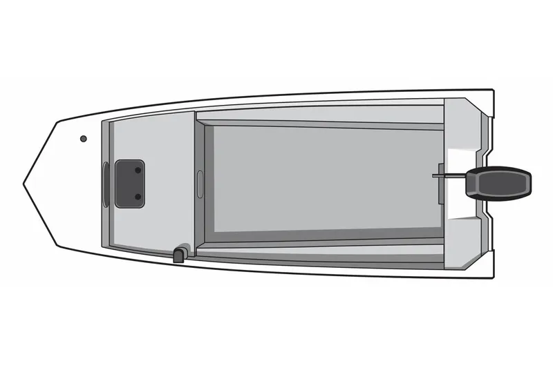Slide: The Image of Manufacturer Provided Image: Top view diagram of 2026 Smoker Craft Sportsman 1866 boat layout. - 9
