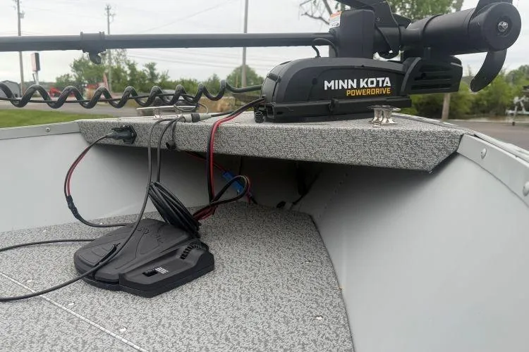 Slide: The Image of 2026 Smoker Craft Angler 16 SC boat with Minn Kota PowerDrive trolling motor. - 7