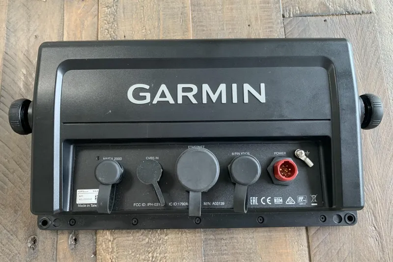 Slide: The Image of Garmin marine device on wooden surface, compatible with 2001 Grady-White Seafarer 226. - 20