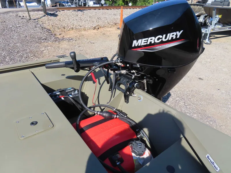 Slide: The Image of 2024 Tracker 1648 AWL boat with Mercury outboard motor. - 14